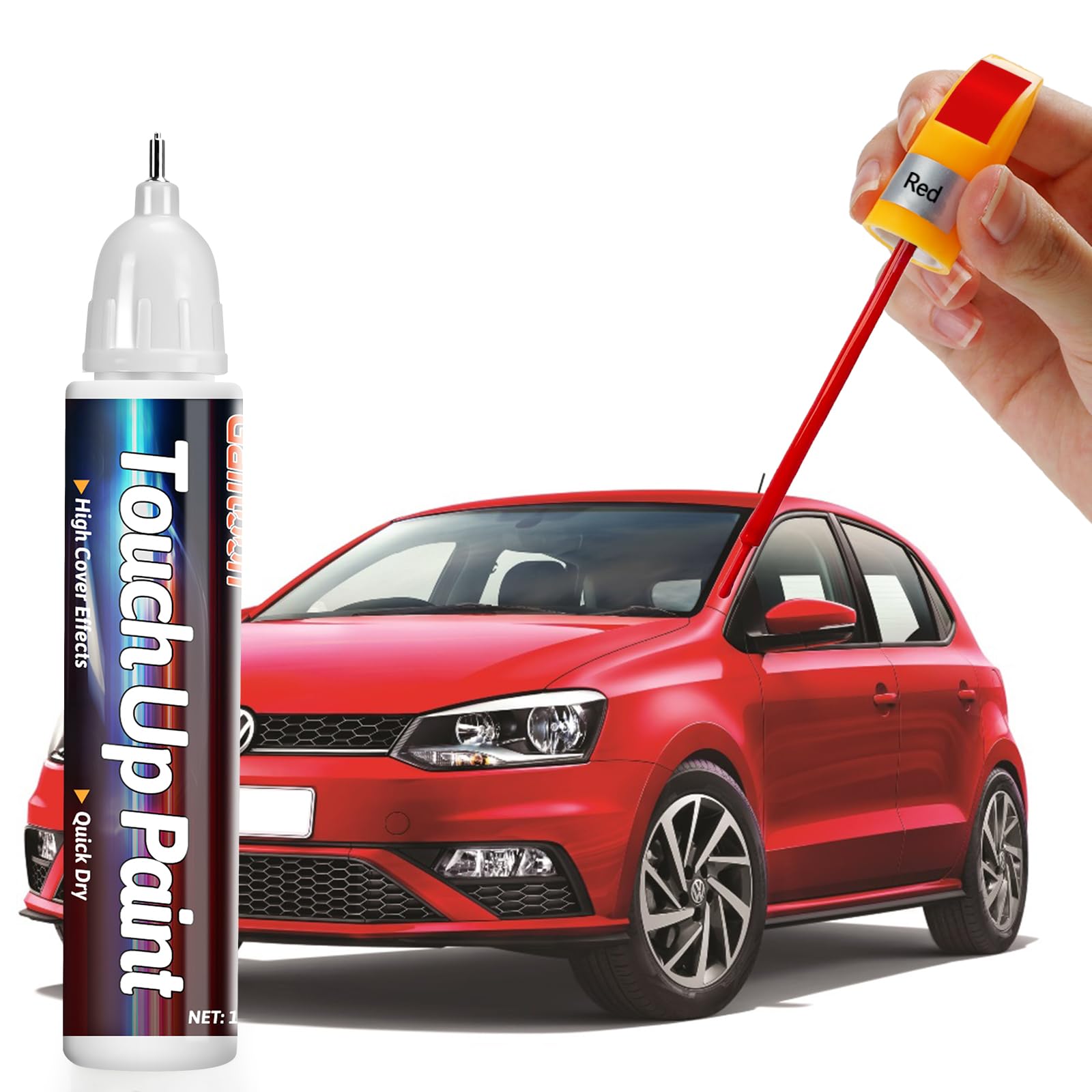 Red Touch Up Paint Pen For Cars, Car Paint Scratch Repair, Two-In-One Car Touch Up Paint Fill Paint Pen, Quick & Easy Solution T