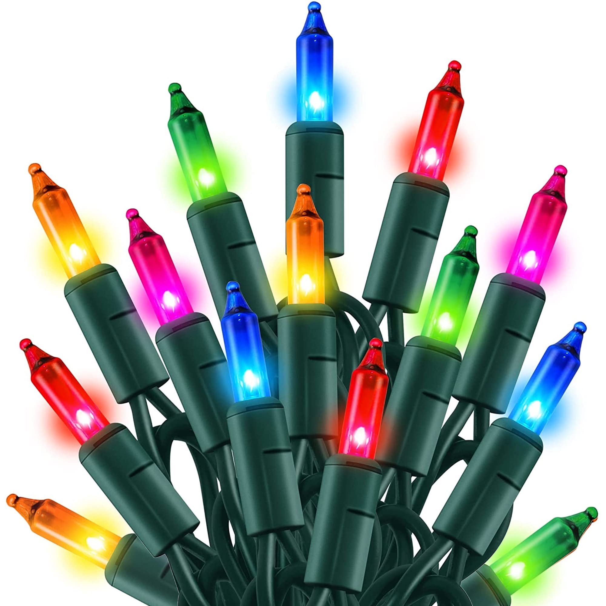 Tw Shine Outdoor Christmas Lights, 20Ft 100 Count Christmas String Lights Incandescent, Waterproof Indoor Mini Christmas Tree Li