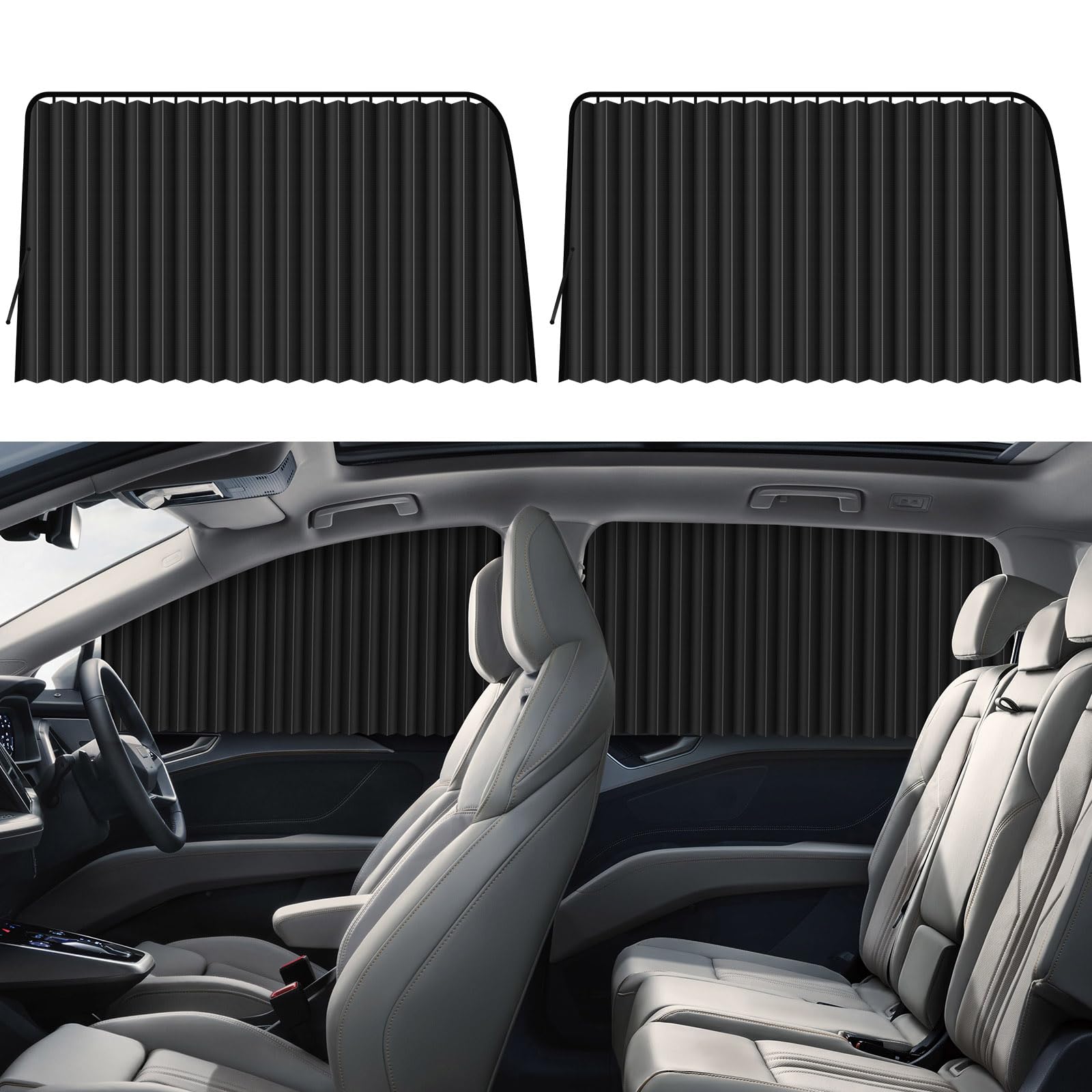Zatooto Car Side Window Sun Shades - Privacy Magnetic Black 2 Pcs Covers Blinds Curtains - Auto Accessories Sunshades Keeps Cool