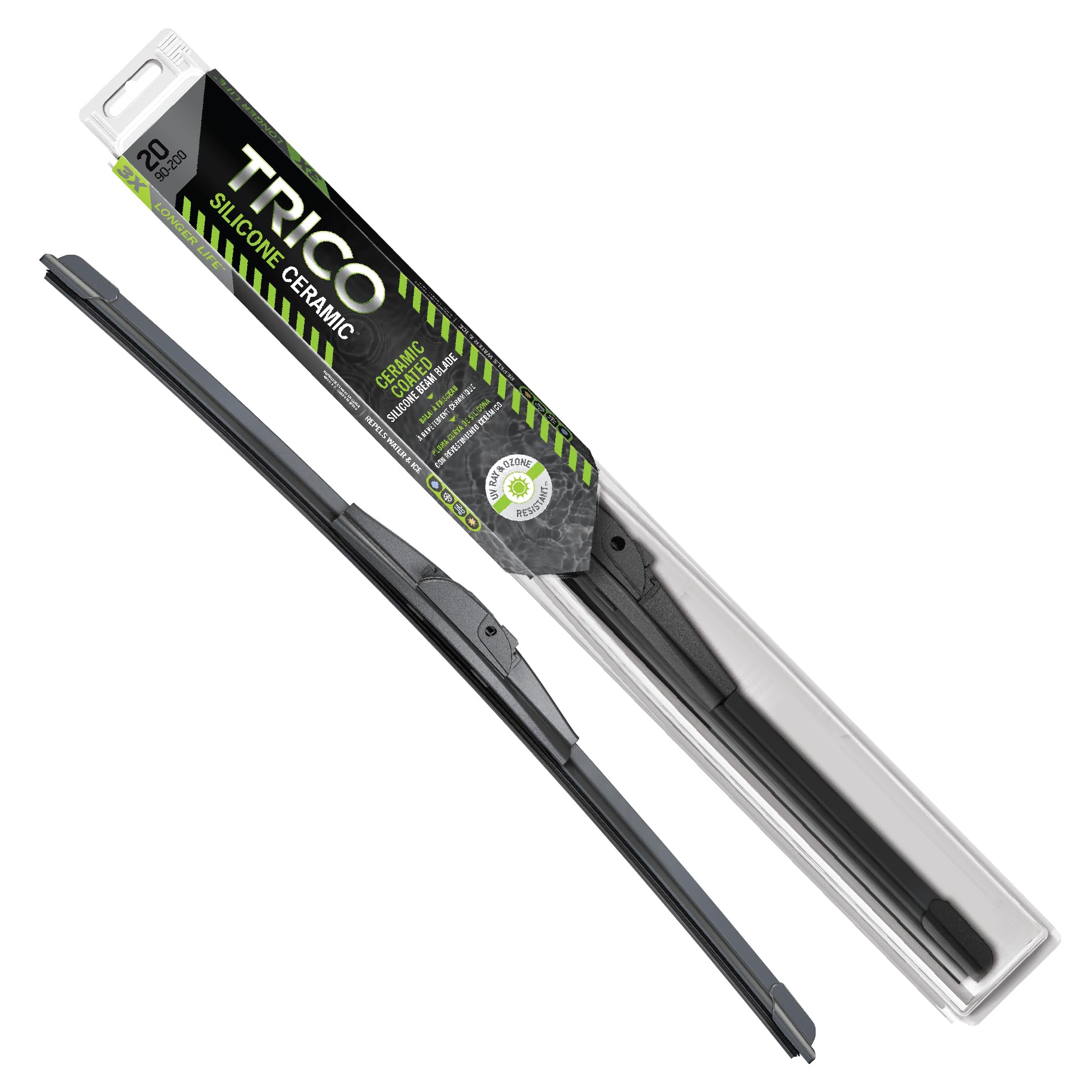 Trico Silicone Ceramic Coated 24'' + 14'' Super Premium Automotive Replacement Windshield Wiper Blades (Set Of 2), Passenger And