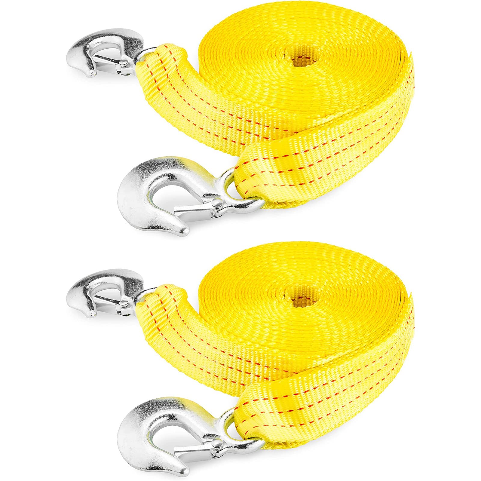 Neiko 51008A Heavy Duty Tow Strap With Hooks 2 Pack, 2    X 30, 10,000 Lb Capacity, Tow Rope For Vehicles, Cars, Trucks, Atv Tow