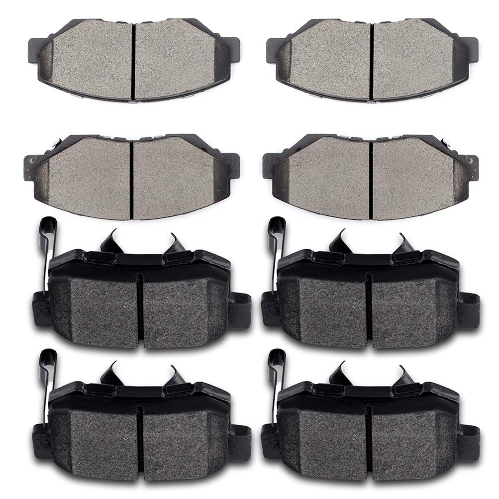 Scitoo Front Ceramic Rear Semi-Metal Disc Brake Pad Set Fit For 2005-2006 For Honda For Cr-V [All Models], 2012-2016 For Honda F