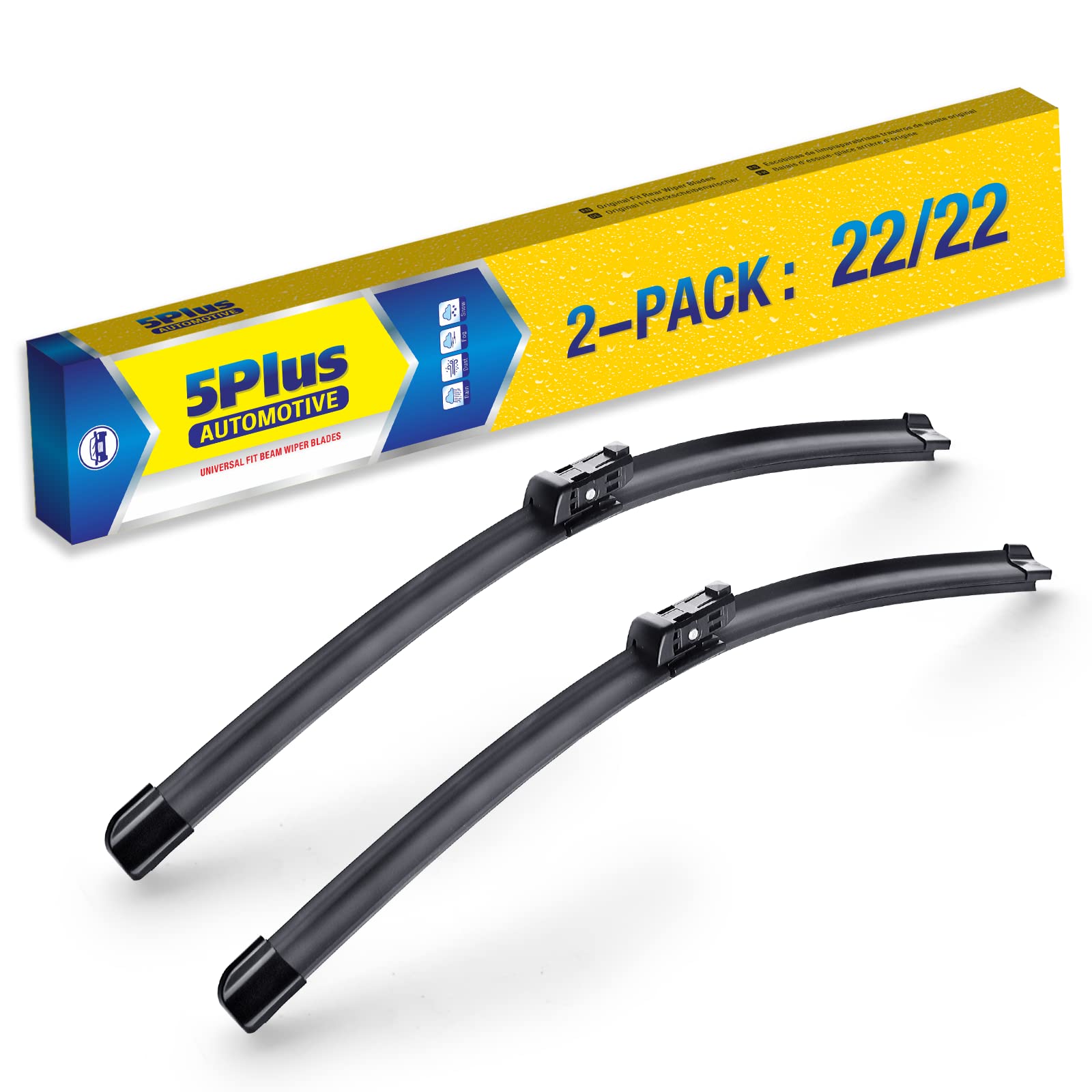 22''+22'' Windshield Wiper Blades Replacement For Vw Volkswagen Beetle 2018 2017 2016 2015 2014 2013 2012 (Set Of 2), Premium Al