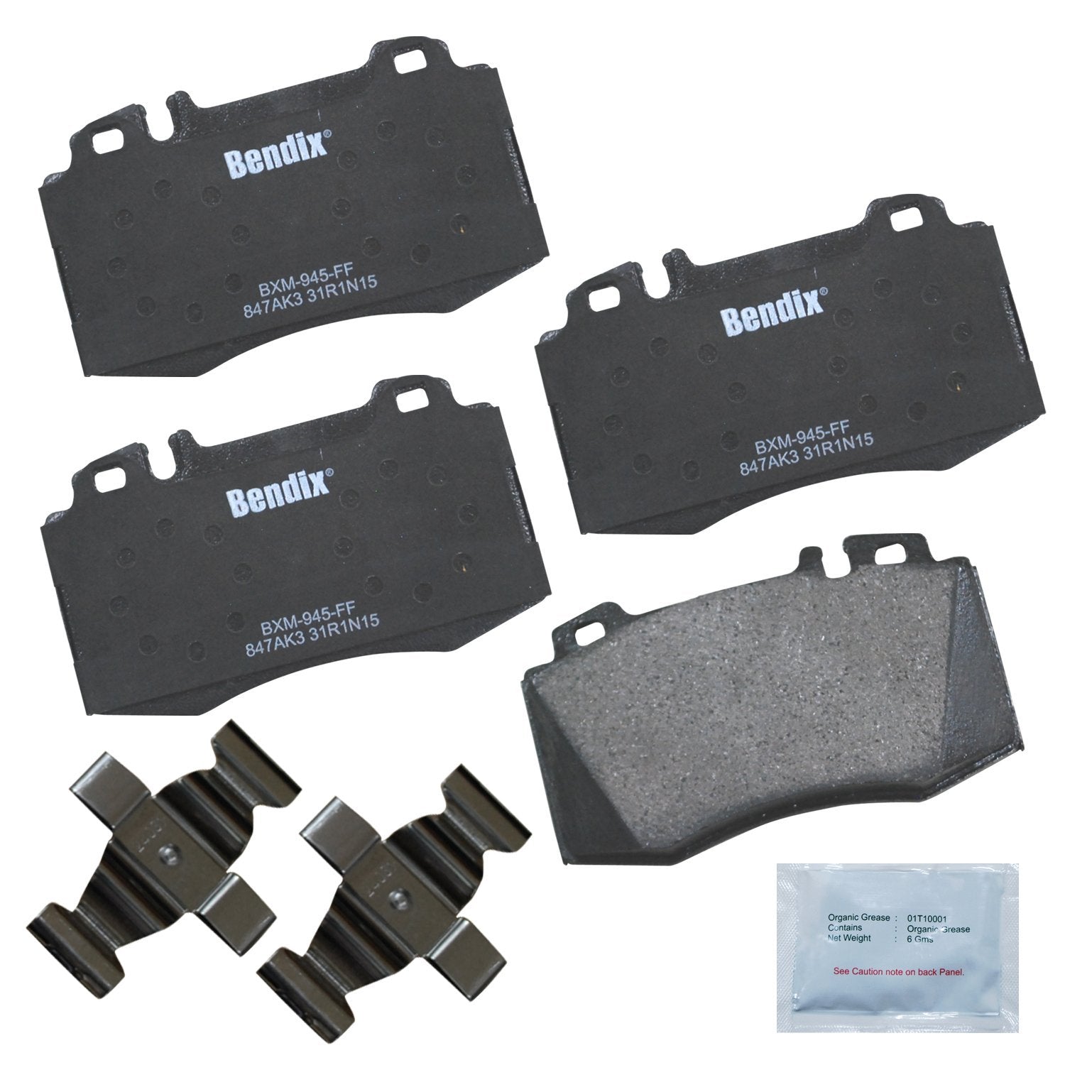 Bendix Priority1 Cfm847Ak3 Semi-Metallic Front Brake Pads For Mercedes-Benz C32 Amg 2004-2002, E500 2009-2002