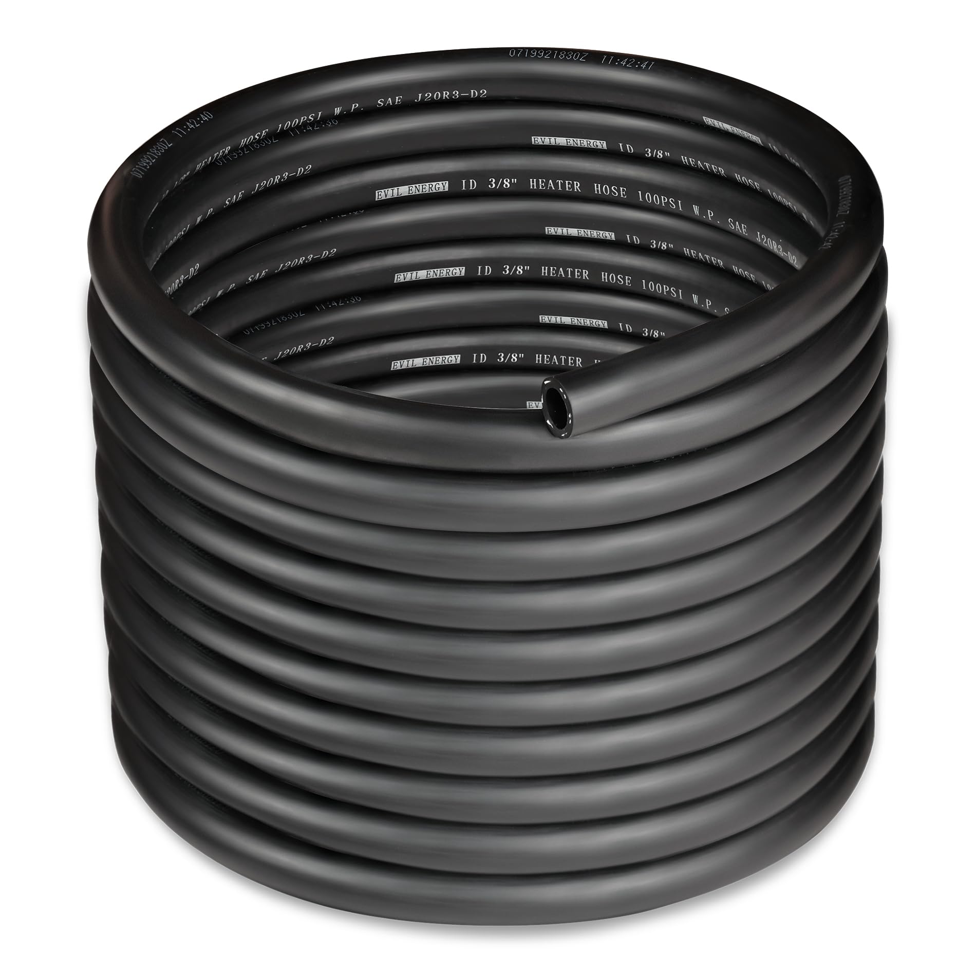 Evil Energy 3/8'' Heater Hose Coolant Radiator Straight 100Psi Sae 20R3 25Ft Black