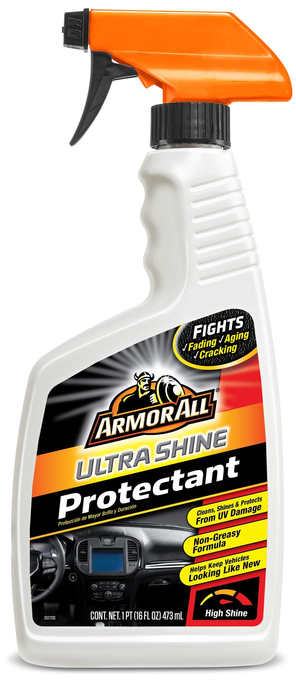 Armor All Ultra Shine Protectant Spray - 16 Fl Oz Car Interior Cleaner with UV Protection Against Cracking and Fading, White