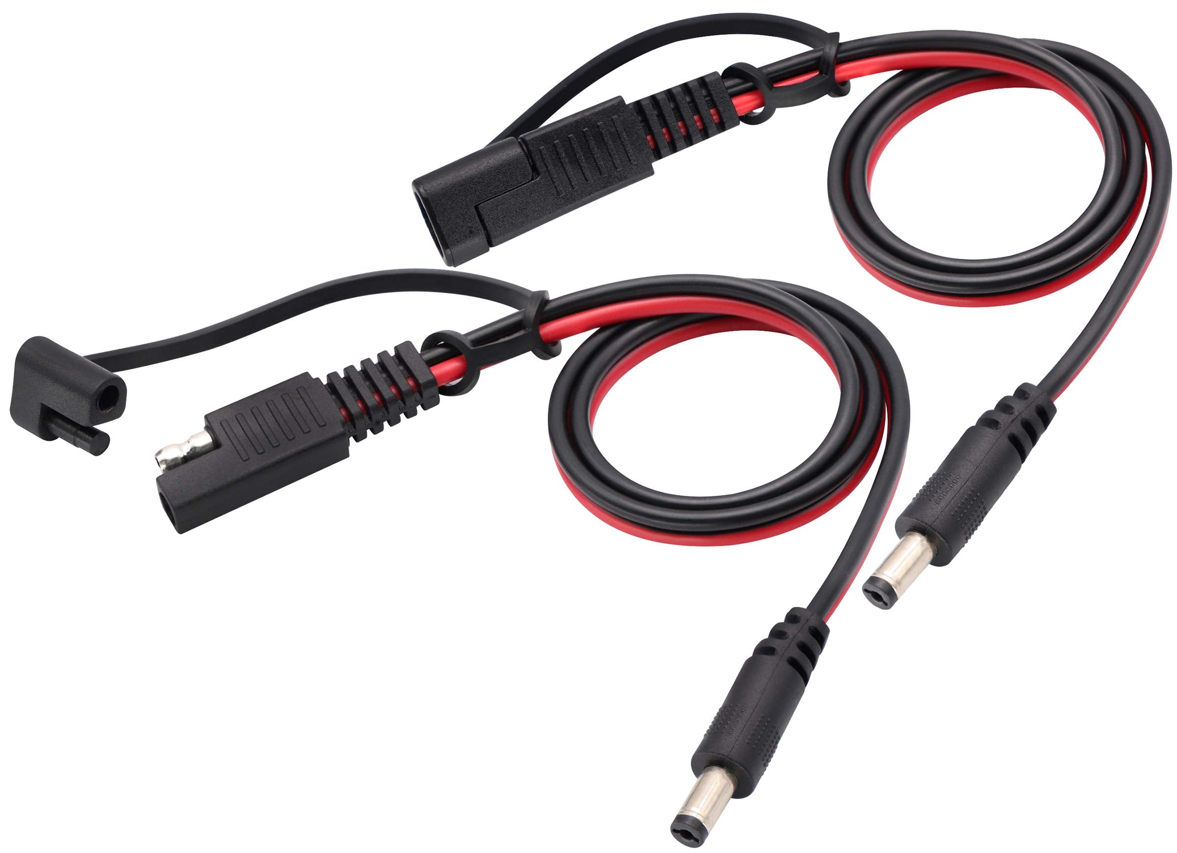 Aaotokk Dc To Sae Connectors Cable Sae Plug To Dc 5.5Mm X 2.1Mm Male Adapters Cables For Automotive Rv Solar Panel Solar Battery