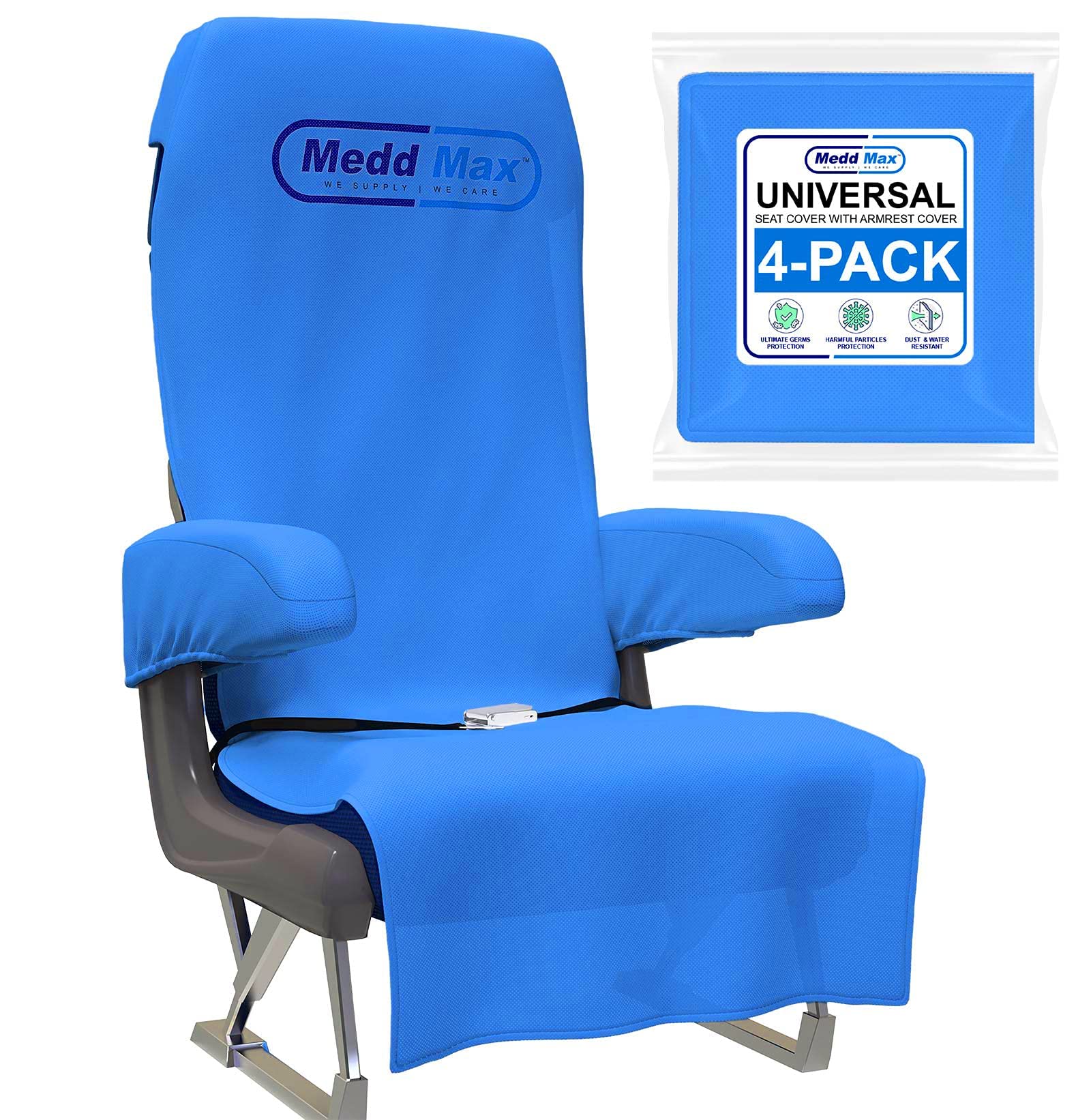 Medd Max Protective Airplane Seat Covers Disposable/Reusable- Eco-Friendly Disposable Seat Covers For Airplane, Train, Bus, Ride