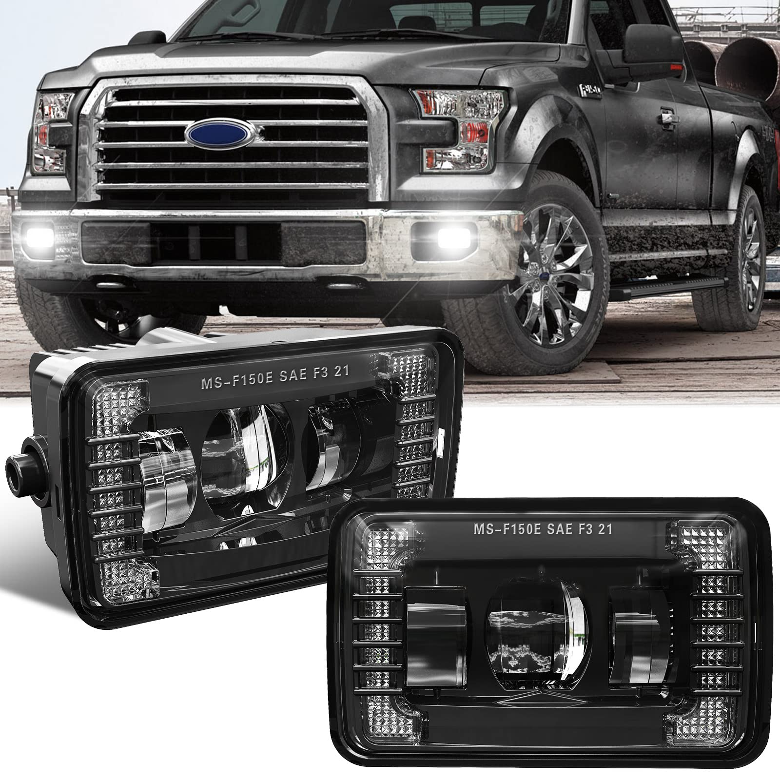 Z-Offroad New Led Fog Lights Assembly Dot Approved W/White Drl Compatible With Ford F150 2015 2016 2017 2018 2019 2020-1 Pair Bl