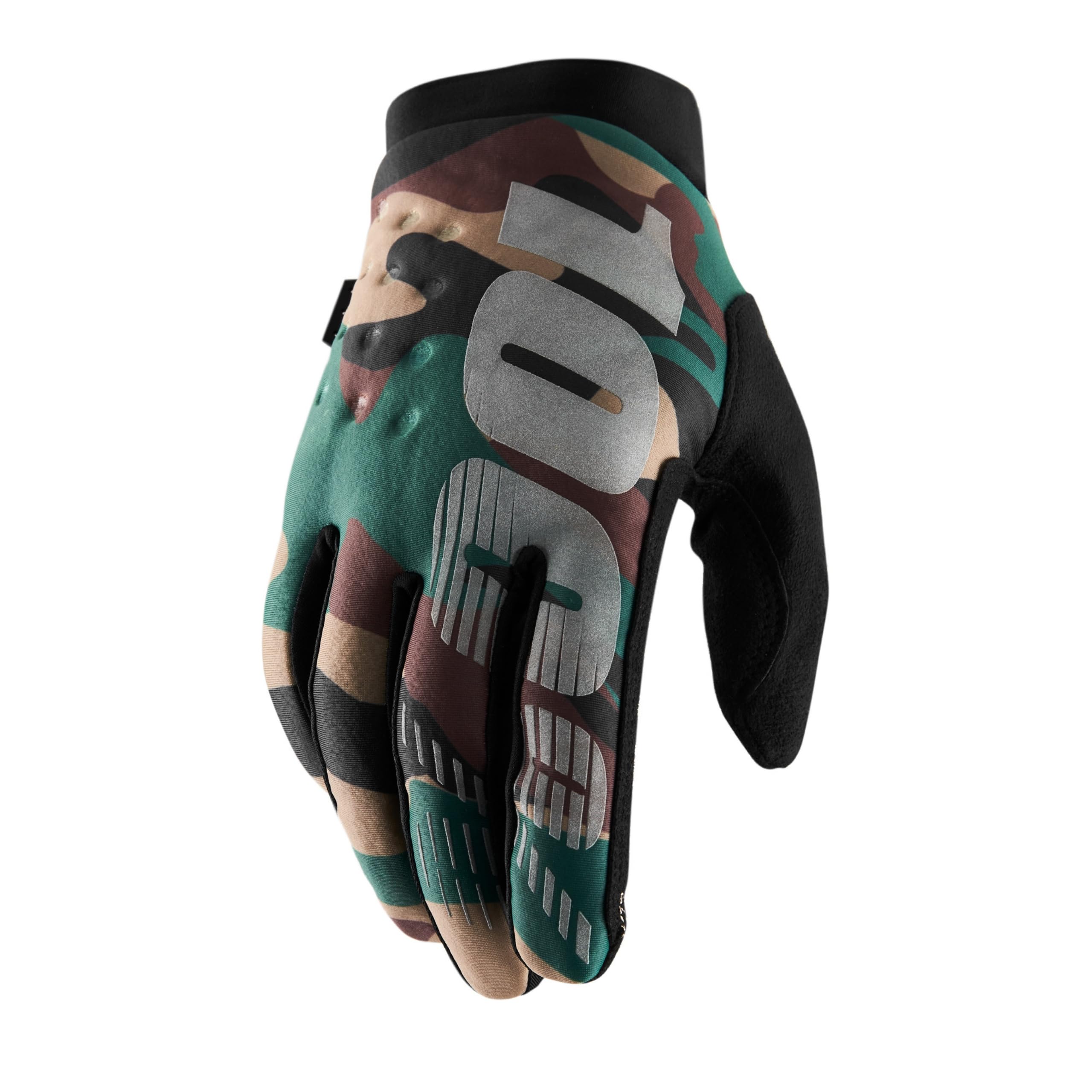 100% Brisker Cold Weather Motocross & Mountain Bike Gloves - Warm Winter Mtb & Mx Powersport Racing Protective Gear (Md - Camo/B