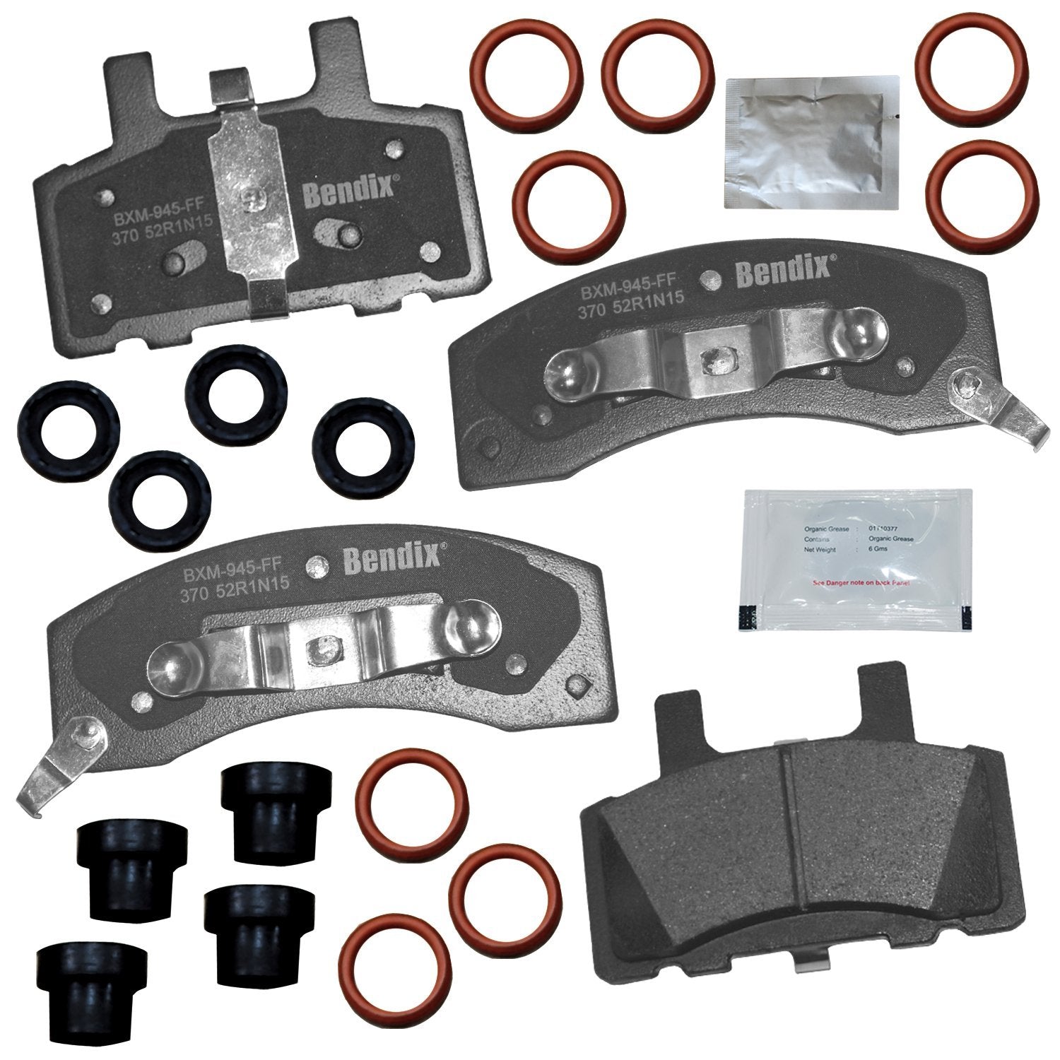 Bendix Priority1 Cfm370 Semi-Metallic Front Brake Pads For Select Models Chevy C35,C1500 Suburban,C2500,C2500 C3500,C3500Hd,Expr