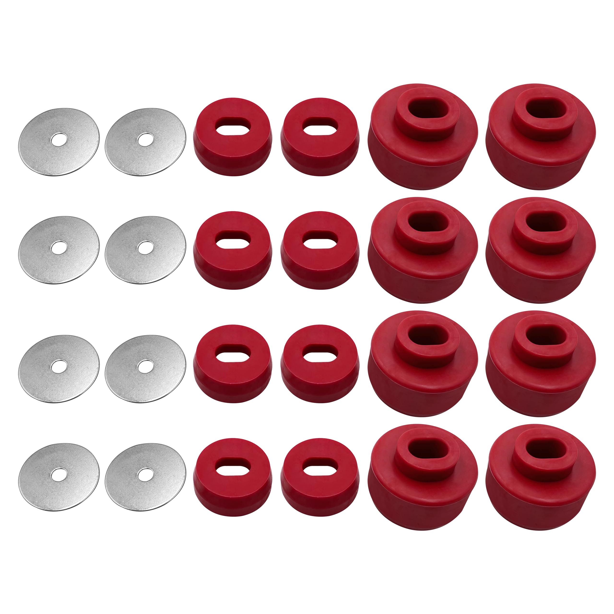 7-141 Body And Cab Mount Bushing Kit,Compatible With Chevy Silverado & Sierra 1500/2500 2Wd/4Wd 1999-2014(Red)