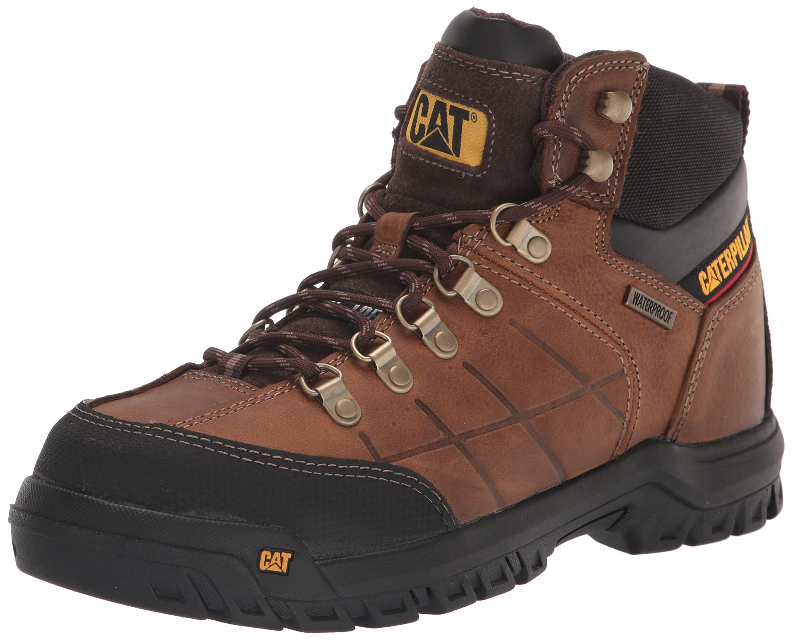 Cat Footwear Mens Threshold Waterproof Steel Toe Work Boot, Real Brown, 13 Wide