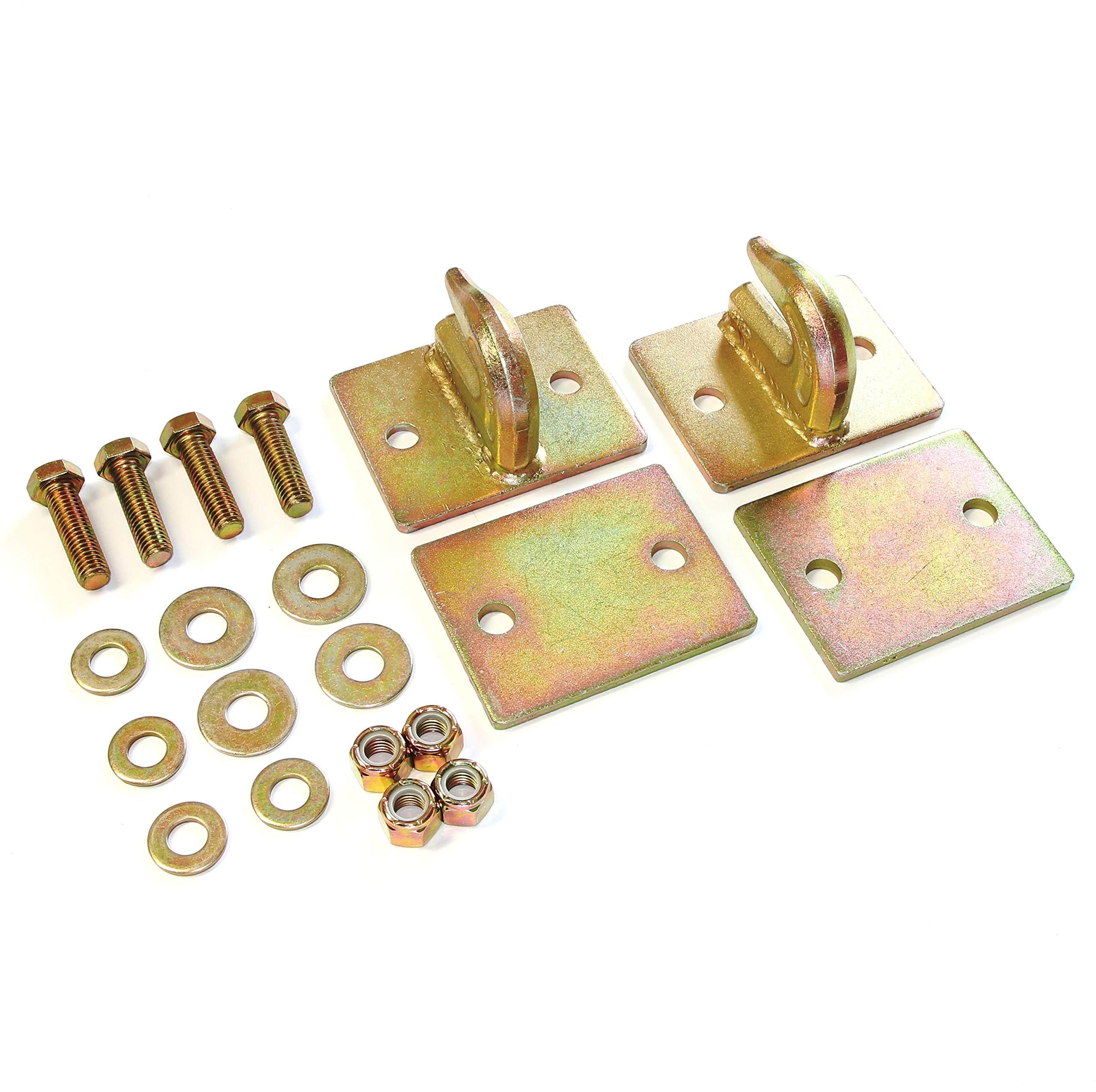 (Pack Of 2) 3/8In Bolt On Grab Hook Mount With Backer Plate - Includes Hardware