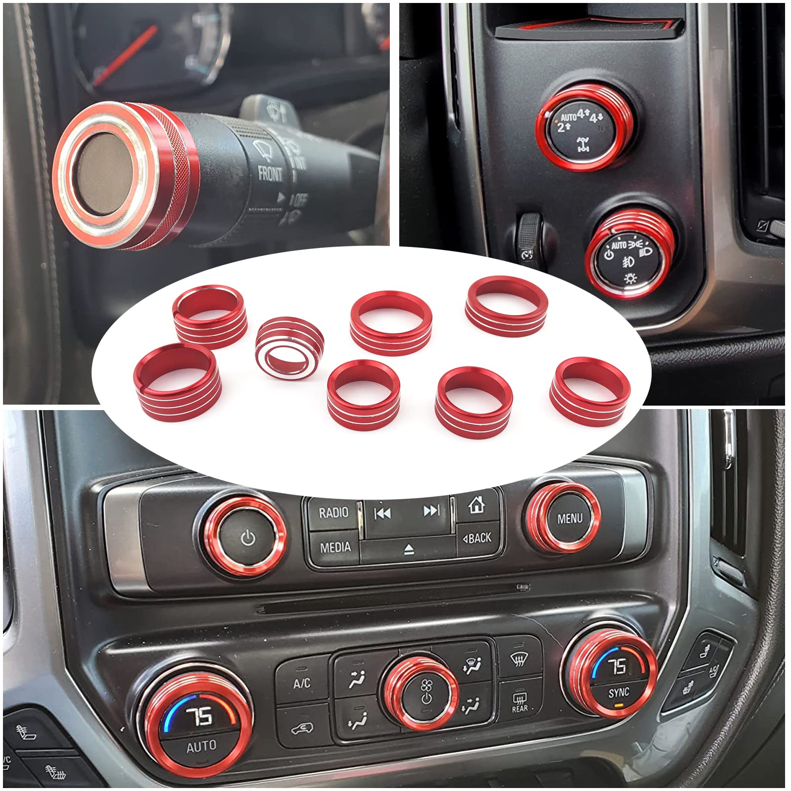 Lanyun Compatible With Chevy Silverado Gmc Sierra Center Console Switch Button Trim Air Conditioner Control Knob Cover From 2014