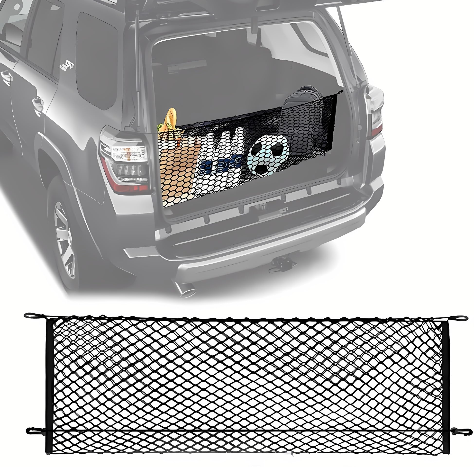 Car Rear Organizer Net Trunk Cargo Storage Net Compatible With 2014 2015 2016 2017 2018 2019 2020 2021 2022 2023 2024 Toyota Hig