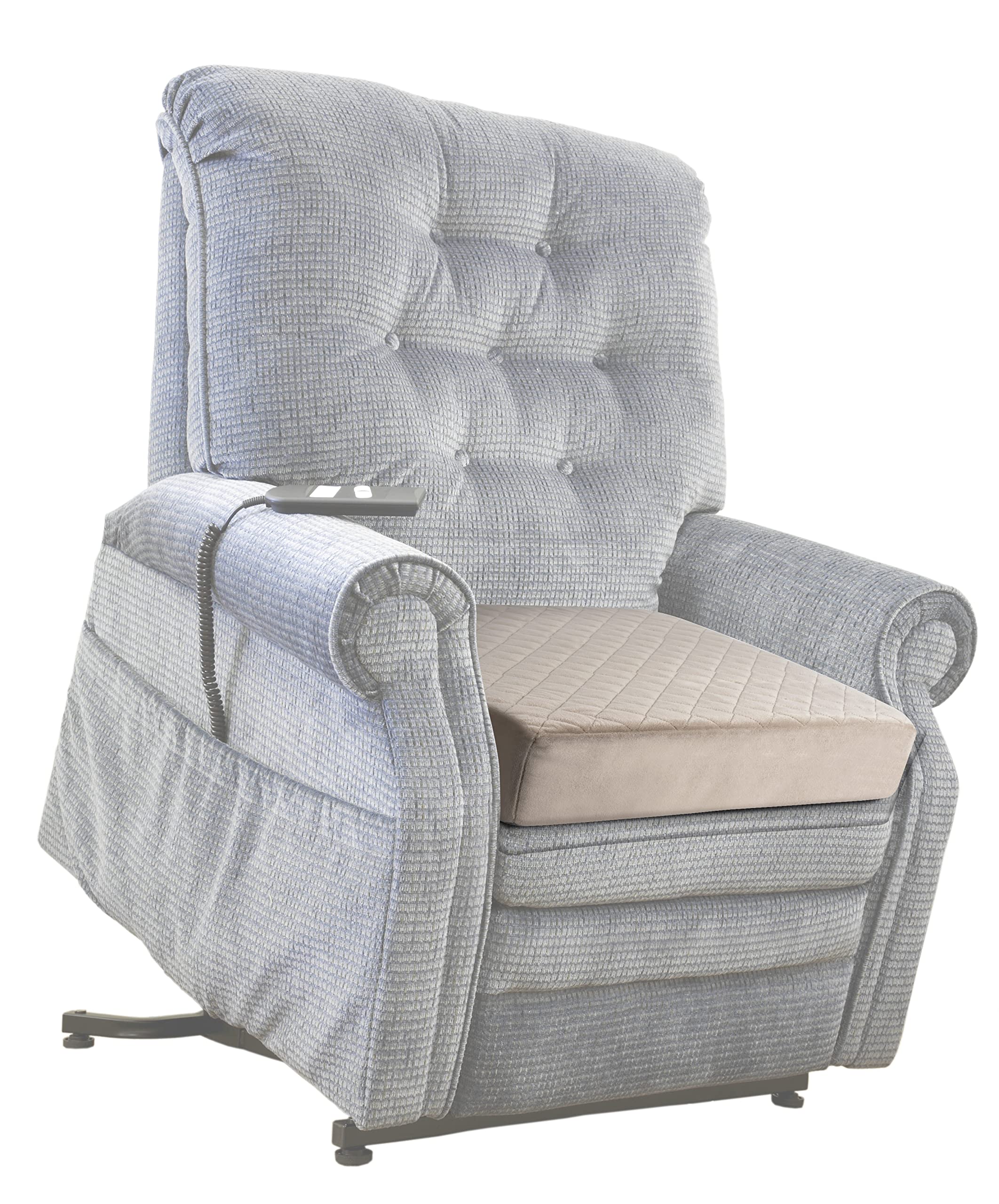 Comfortanza Large 20X20X5 Soft Memory Foam Chair Seat Cushion For Recliner, Couch, Armchair With Velvety Washable Cover, Non-Sli