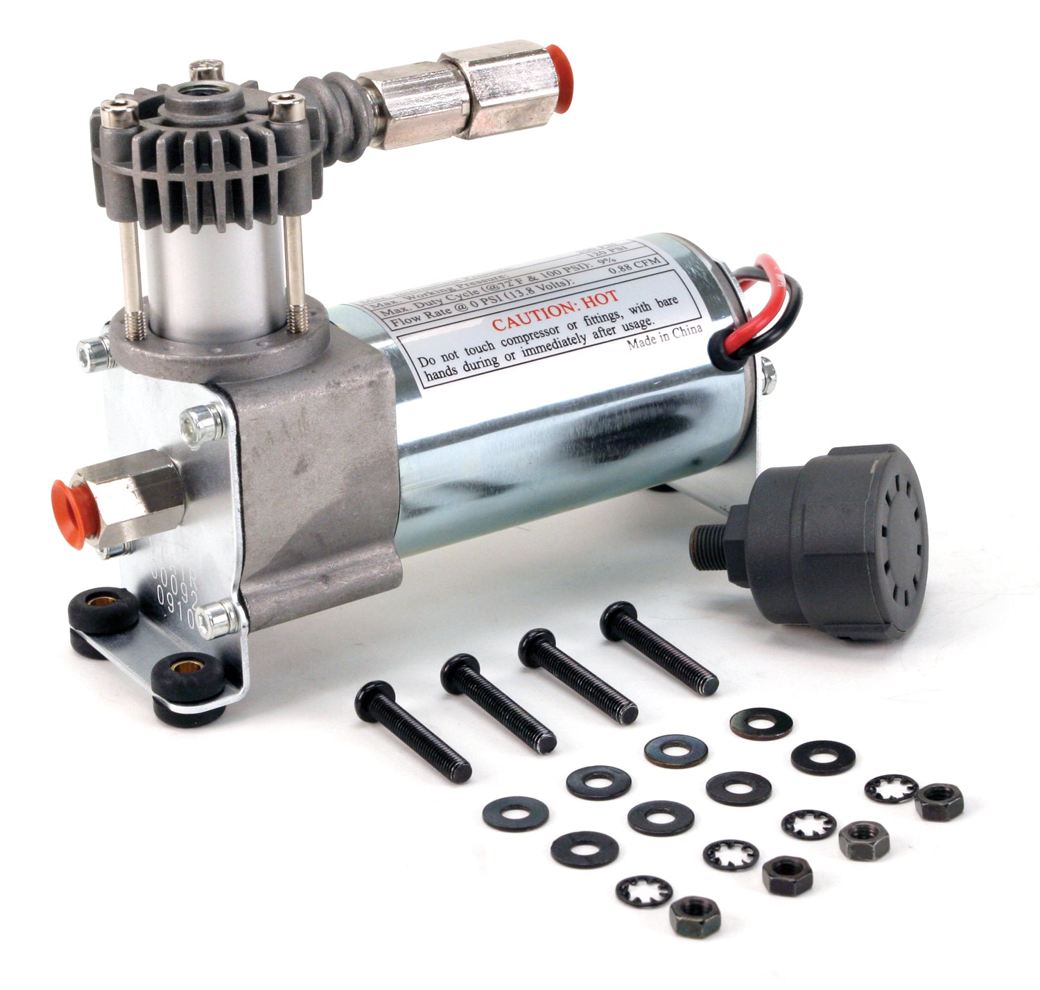 92C Compressor Kit W/ External Check Valve & Intake Filter (12V, 9% Duty, Sealed)