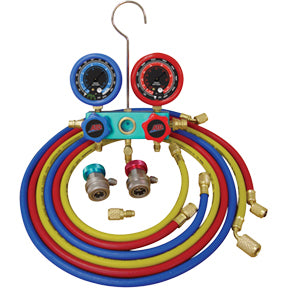 Deluxe Dual Aluminum A/C Manifold Gauge Set